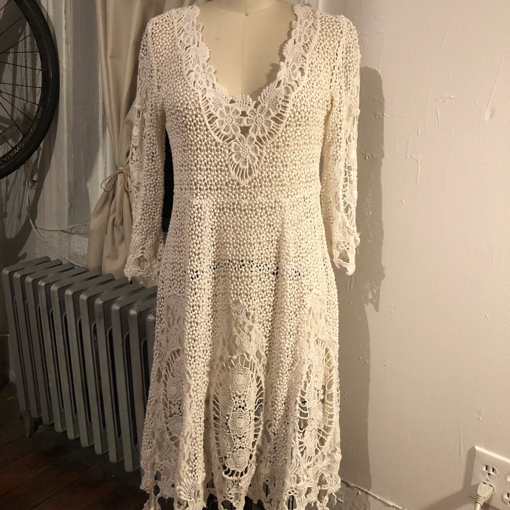 Free People Schiffli & Chantilly Lace Dress